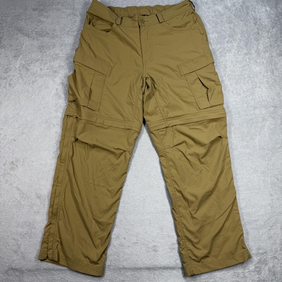 REI Co-op Pants Mens 32x28 Tan Convertible Zip Off Cargo Hiking Trail Outdoors - Picture 1 of 10